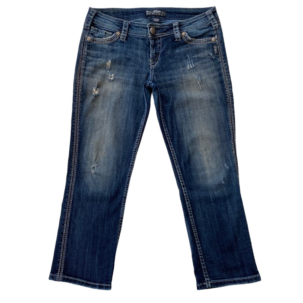 Silver Jeans Twisted Capri Distressed Denim Women’s Size W29